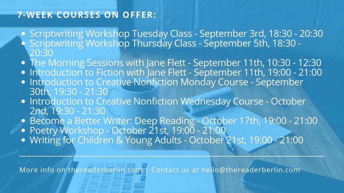 September and October Courses | The Reader Berlin