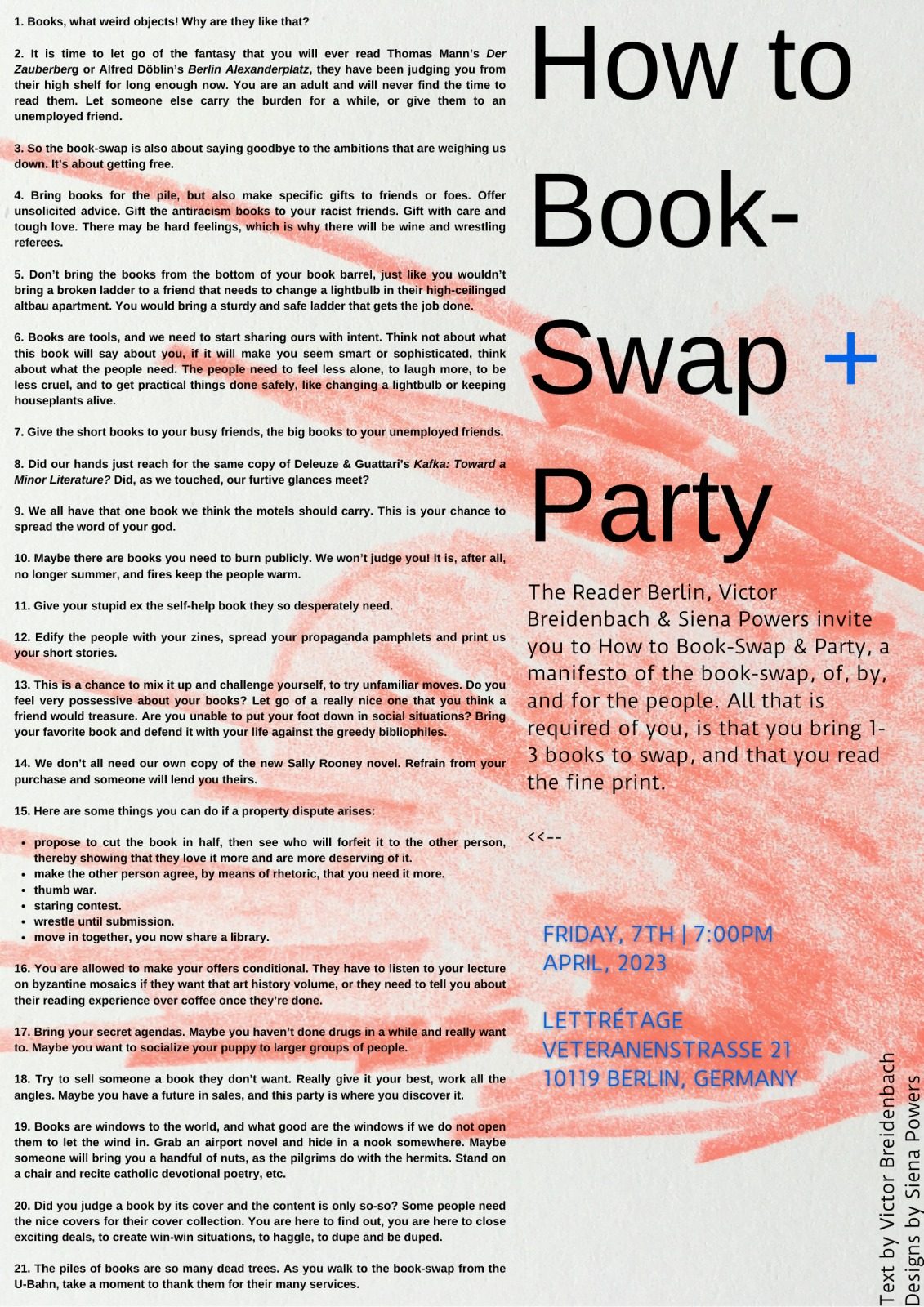 Poster with instructions on how to book swap with friends